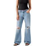 LOW LOOSE SHAKEY GROUND - Pantalones Denim Jeans Bota Ancha Mujer Azul Mujer LEVIS
