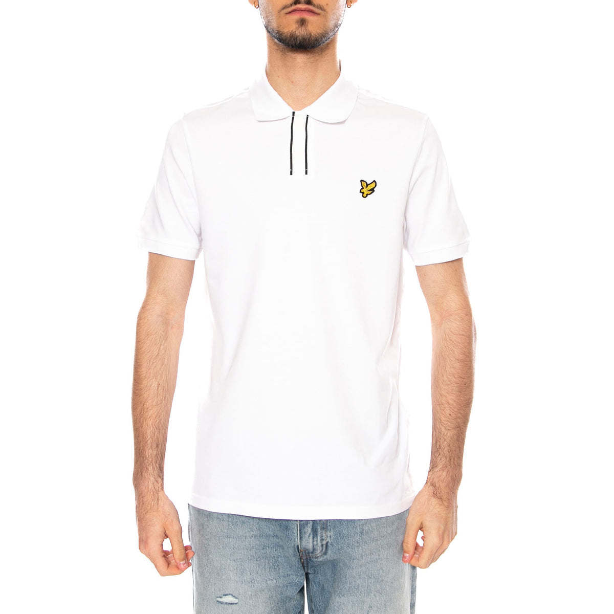 PLACKET TIPPED POLO SHIRT - Polo Uomo Bianca SP2409V 626 LYLE & SCOTT 