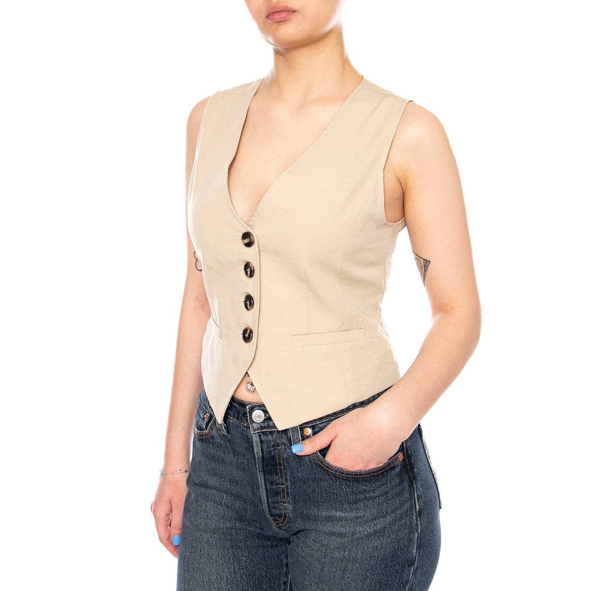VESTS SAND - Gilet Donna Beige 4.66.119.19 102 MD'M 