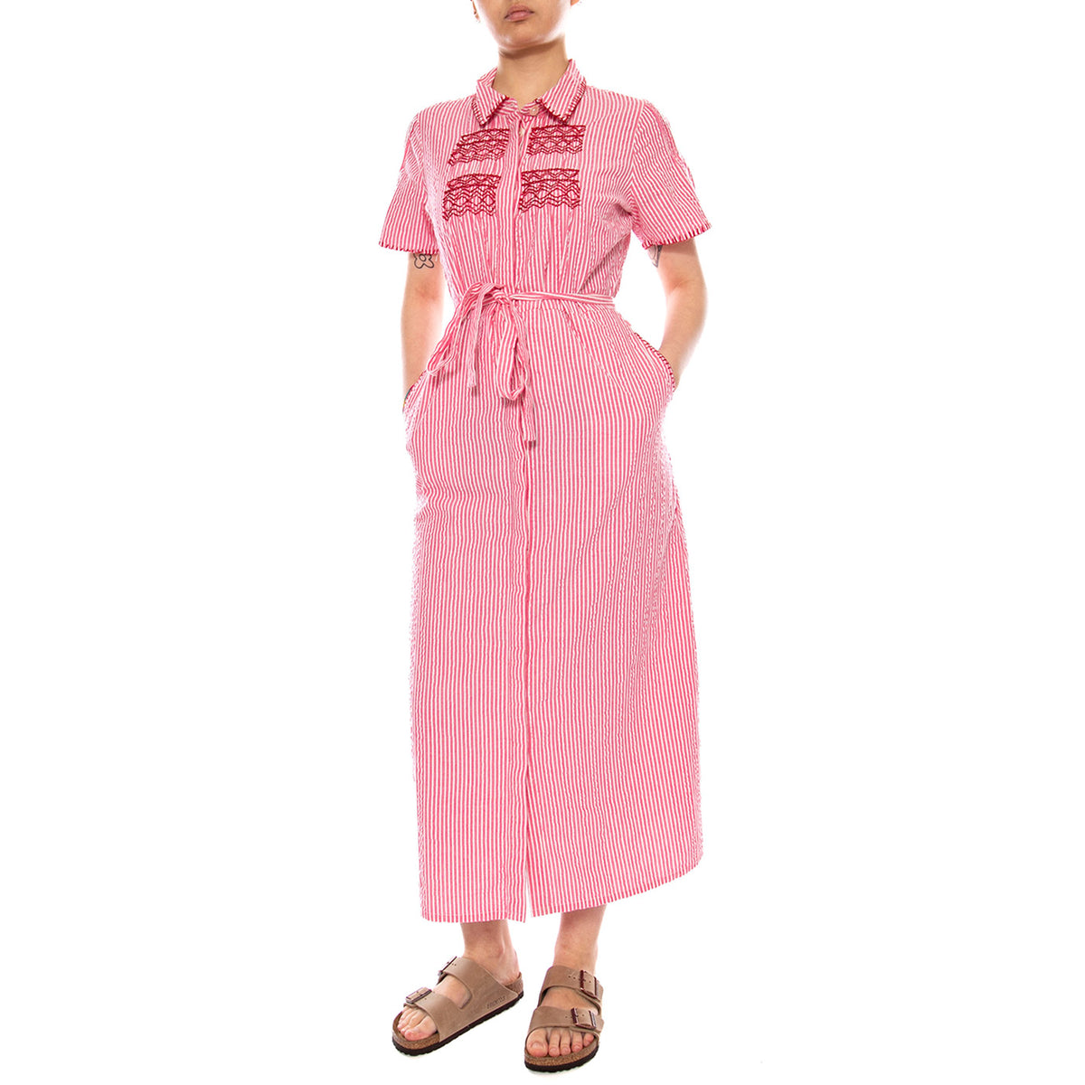 DRESSES PINK WHITE - Abito Donna Lungo Rosa 4.75.125.25 306 MD'M 
