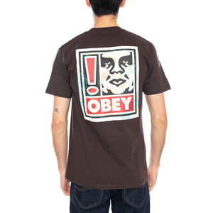 OBEY EXCLAMATION TEE - Maglietta Girocollo Uomo Marrone 165264328 JVA OBEY 