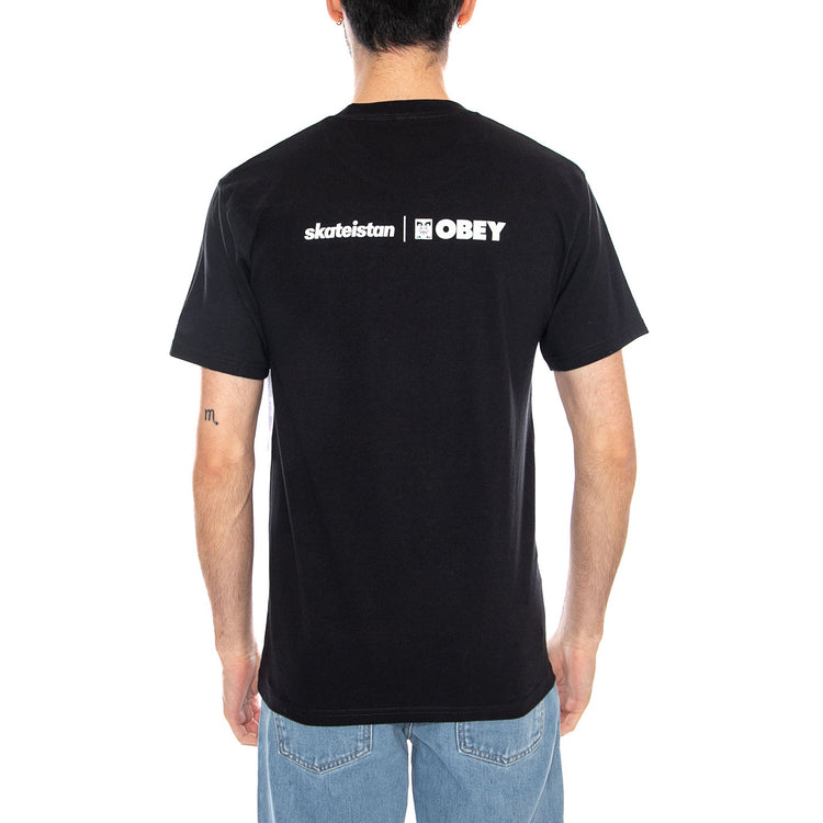 Skateistan / Obey Tee - Maglietta Girocollo Uomo Nera 165264402 BLK OBEY 