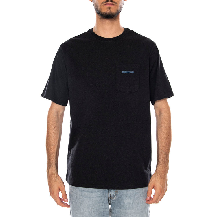 M'S BOARDSHORT LOGO POCKET RESPONSIBILI-TEE BLACK - Maglietta Girocollo Uomo Nera 37655 INBK PATAGONIA 