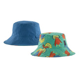 BABY SUN BUCKET HAT AQUA STONE - Sombrero de Pescador Reversible Azul / Gris ACCESORIOS PATAGONIA