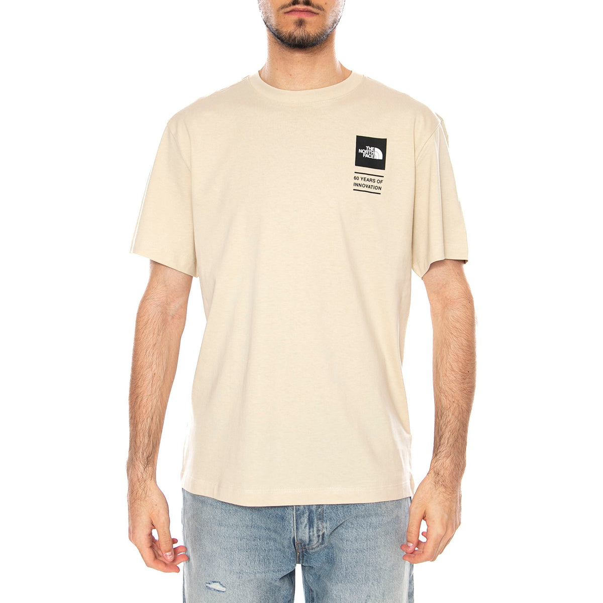 M ICON CEL RG SS TEE - Maglietta Girocollo Uomo Beige NF0A8GAS DOM1 THE NORTH FACE 