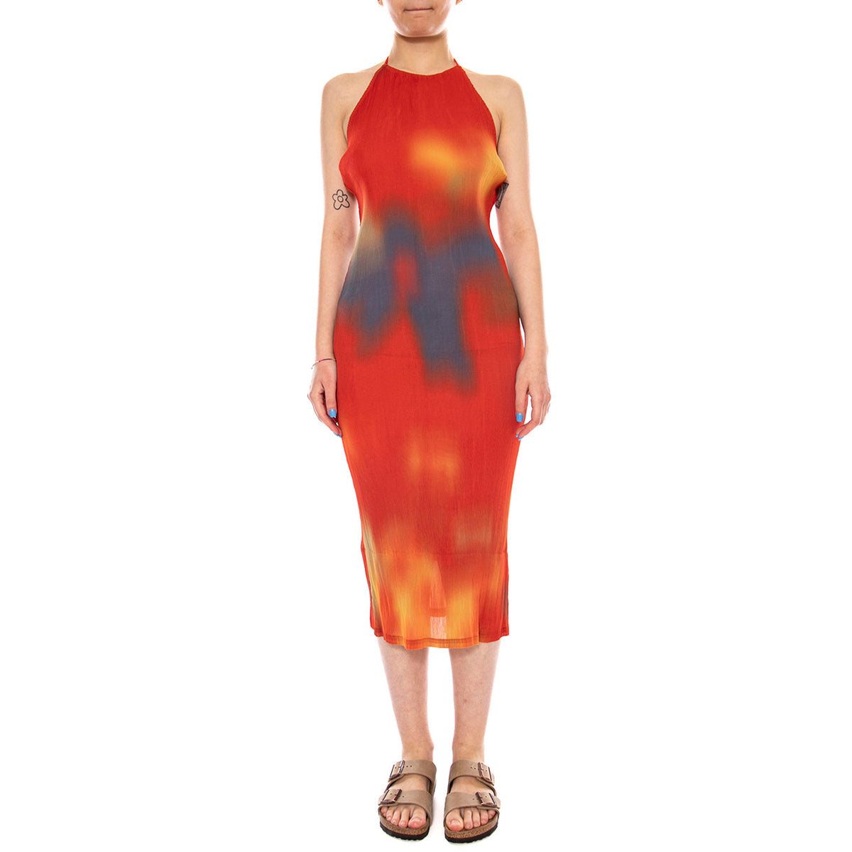 FLOWERS PLEATED MIRIAM DRESS - Abito Donna Lungo Multicolore WDR00329 MLT THINKING MU 