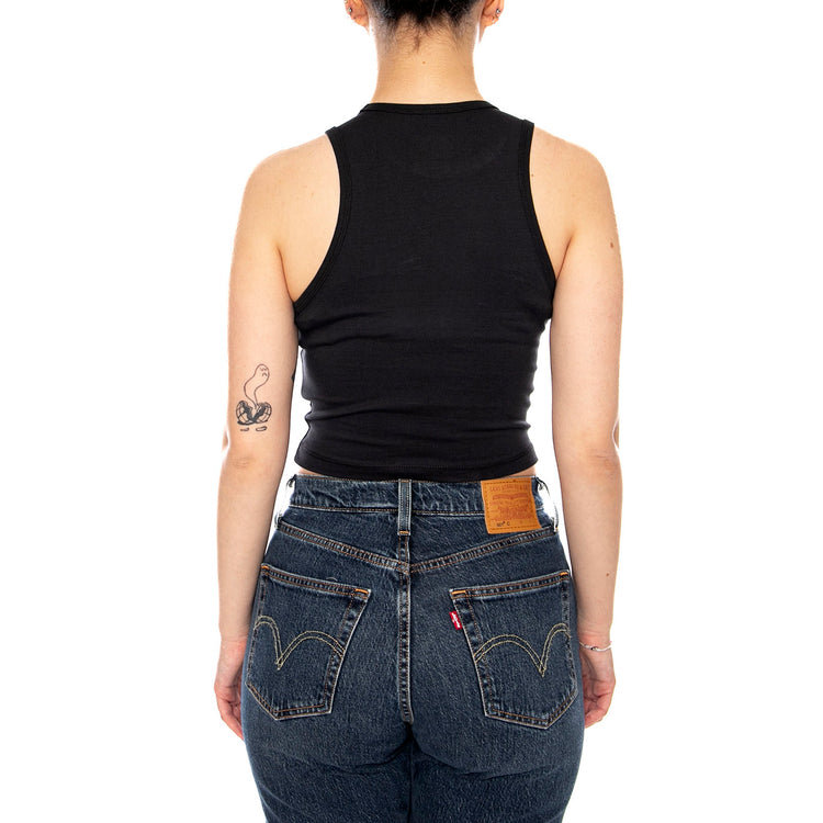 OVAL LOGO TANK BLACK - Canotta Donna Nera VN000XDP BLK1 VANS 
