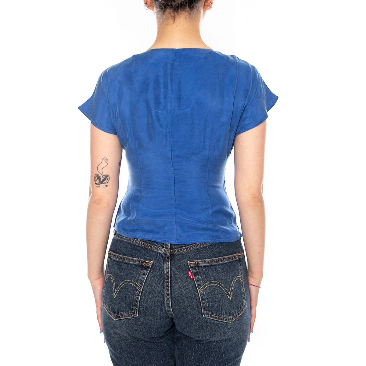 TOP CREPÉ AZUL - Top Donna Blu 61W/11218 BLUE WILD PONY 
