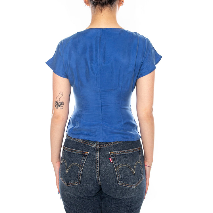 TOP CREPÉ AZUL - Top Donna Blu 61W/11218 BLUE WILD PONY 