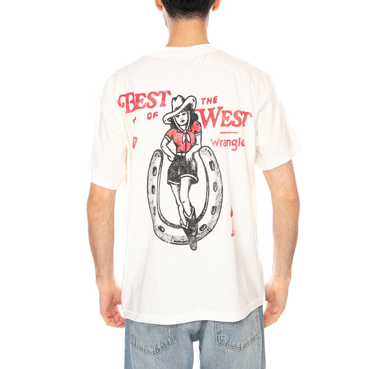 VINTAGE TEE WORN WHITE - Maglietta Girocollo Uomo Bianca 112378006 WHT WRANGLER 