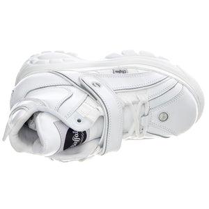 Leather 1348-14 Boots - White - Scarpe Profilo Alto Donna Bianche BFL1348-14-BL . BUFFALO 