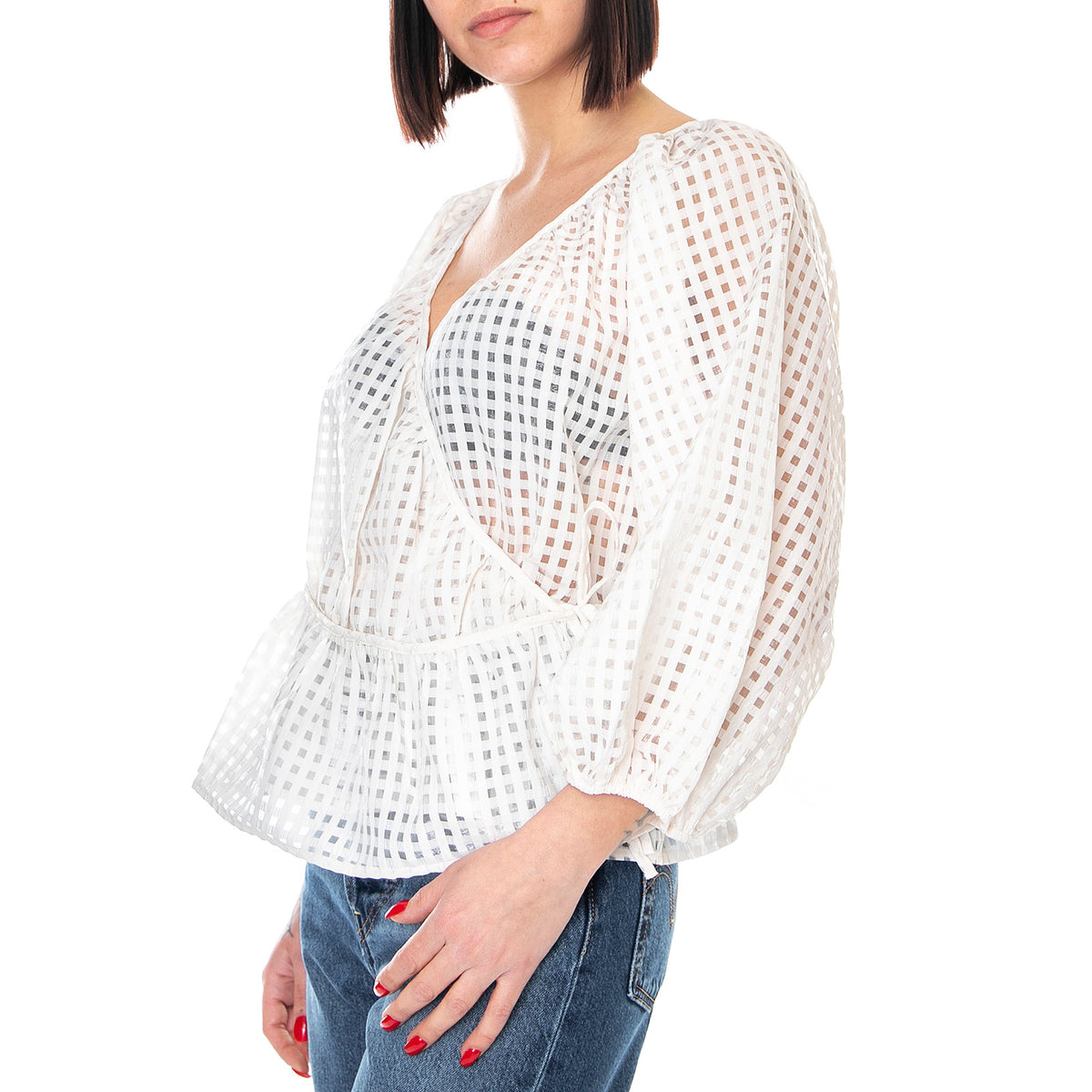 Womens Delilah Wrap Top - Sugar Swizzle - Top Donna Bianco 29542-0002 . LEVIS 