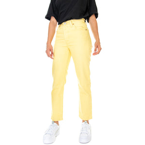 501 Crop Yd Botanical Gardenia - Pantaloni Denim Jeans Donna Gialli / Arancioni 36200-0219 . LEVIS 