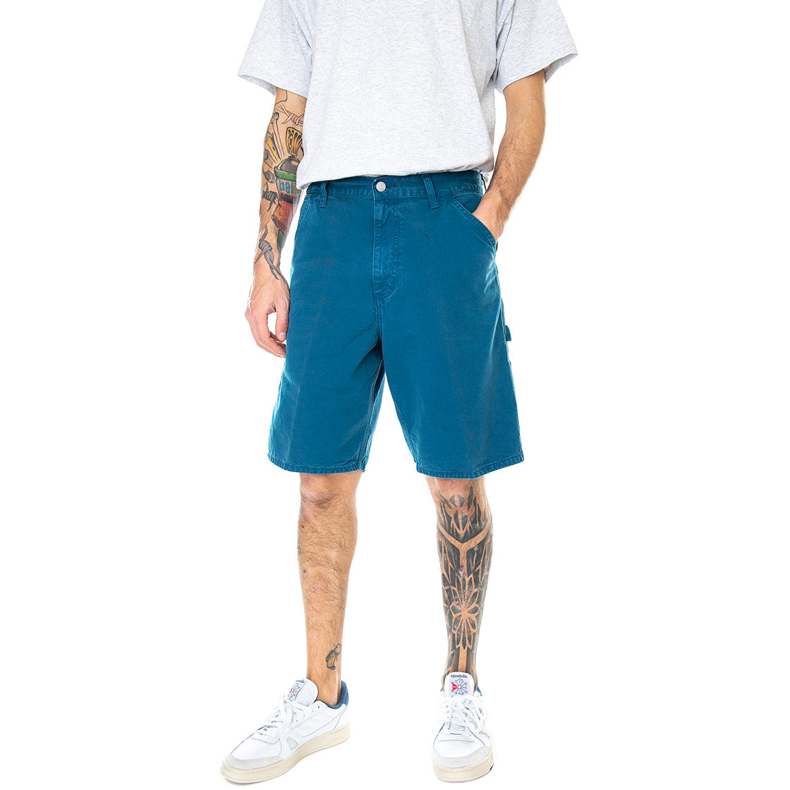 Single Knee Short Moody Blue - Bermuda Uomo Blu I027945.08N.GD.00 . CARHARTT WIP 