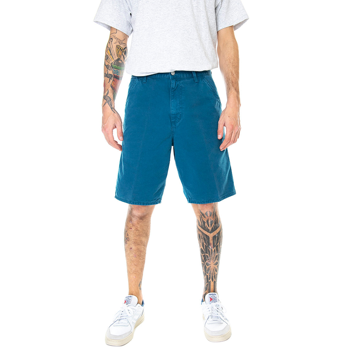 Single Knee Short Moody Blue - Bermuda Uomo Blu I027945.08N.GD.00 . CARHARTT WIP 
