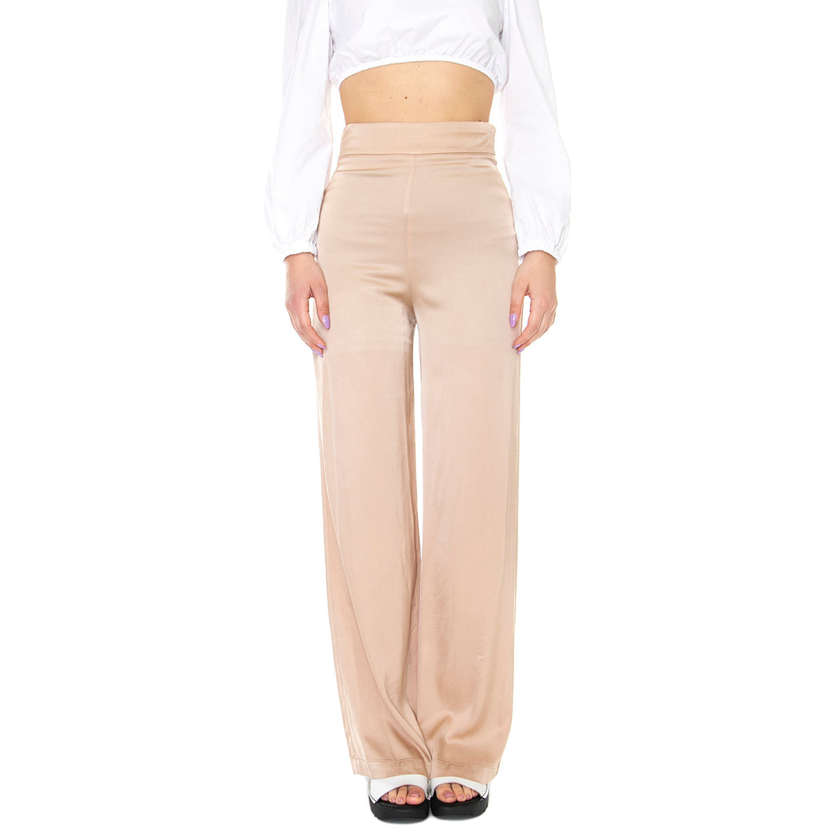 W' Pantalone Corda 311SD25044 - Pantaloni Donna Beige 311SD25044-S2236 . ALESSIA SANTI 