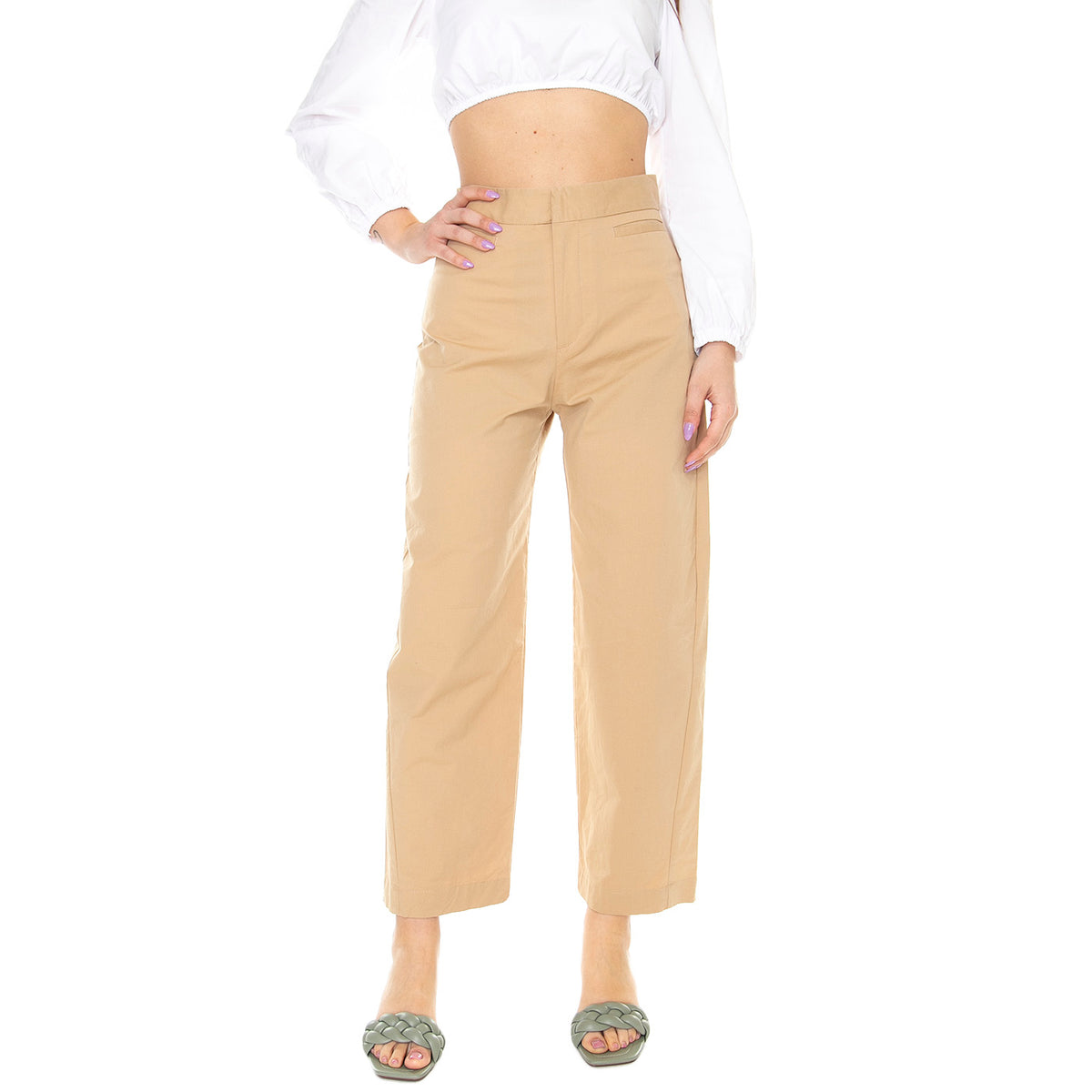 W' Katja Khaki - Pantaloni Donna Beige 330871-134 . ELVINE 