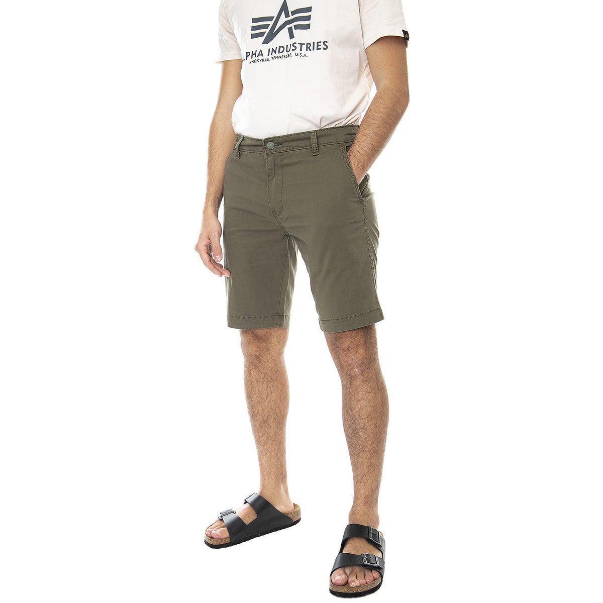 XX CHINO SHORT II BUNKER OLIVE LTWT MSTW GREEN - Bermuda Chino Uomo Verde Scuro 17202-0004-SS23 . LEVIS 