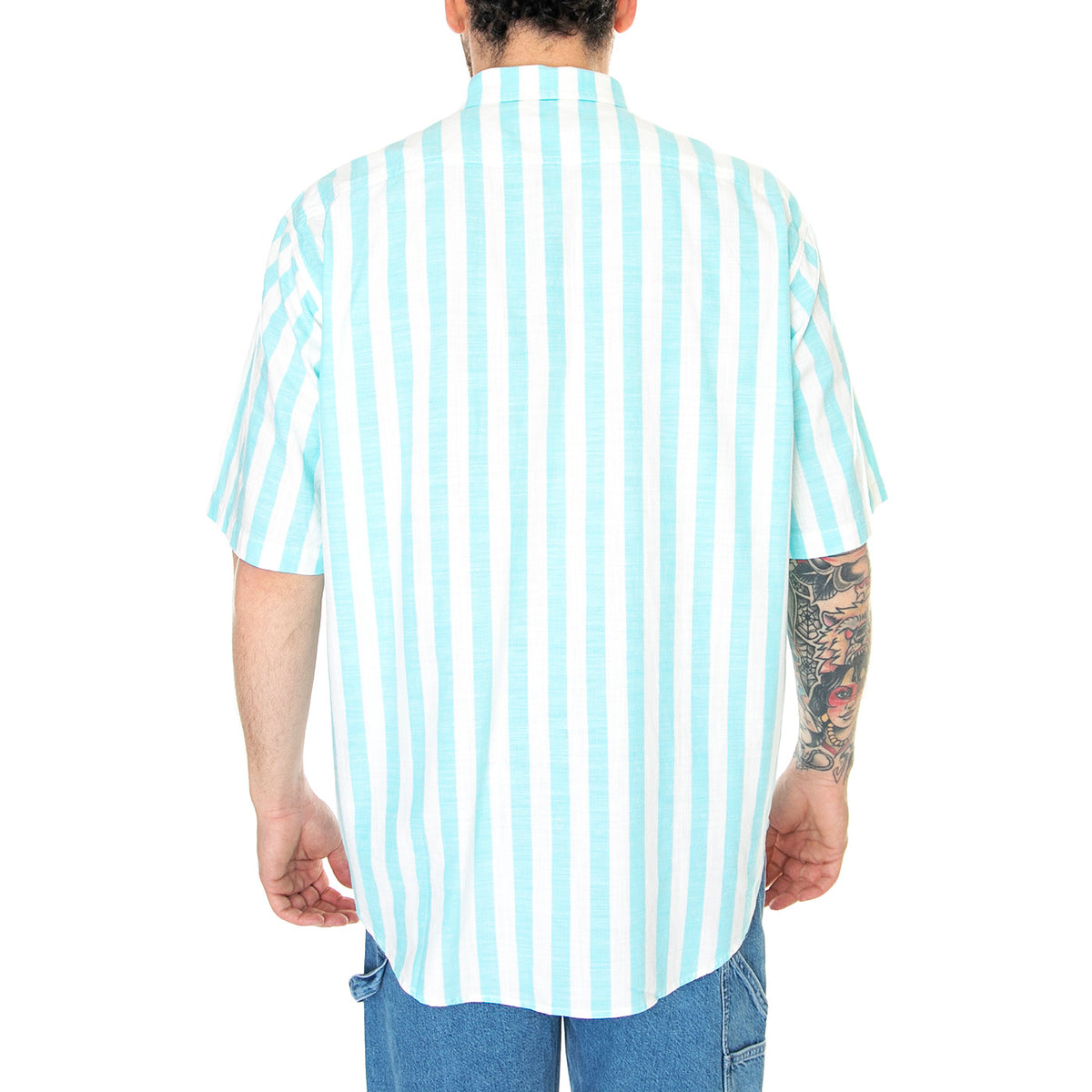 Skate Woven 90s Blue White Stripe Blue - Camicia Maniche Corte Uomo Bianca / Blu A4329-0000 . LEVIS 