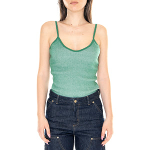 W' Eva Cropped Tank Palm Leaf Multi - Canotta Donna Verde 234050140-PLF . OBEY 