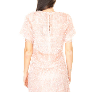 Top de Manga Corta con Flecos Rosa - Top Donna Rosa 31W/11251 . WILD PONY 
