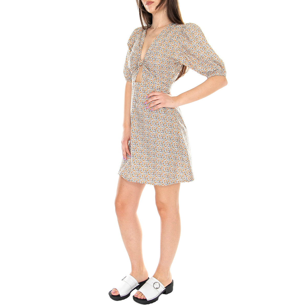 W' Vestido Corto Cut Out con Estampado Floral - Abito Donna Multicolore 31W/41218 . WILD PONY 