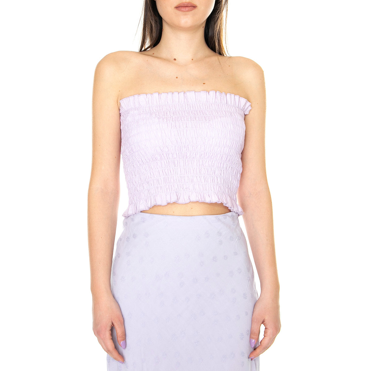 W' Top Bandeau de Nido de Abeja Lila - Top Donna Viola 31W/41241 . WILD PONY 