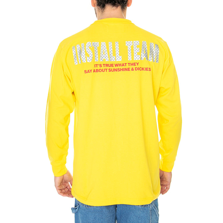 Nys LS Yexas Crew Tee Dark Yellow - Maglietta Maniche Lunghe Uomo Gialla DK0A4Y4GD621 . DICKIES 
