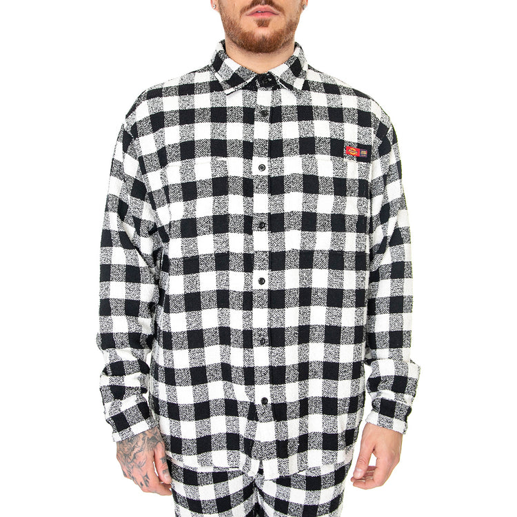 OC x DICKIES Tweed Shirt Black Check - Camicia Uomo Nera / Multicolore DK0A4Y4WE901 . DICKIES 
