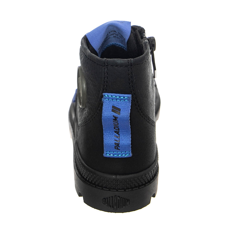 Pampa Supply  Lth Black / Black - Scarpe Stringate Profilo Alto Bambino Nere PAK58366-001-M . PALLADIUM 