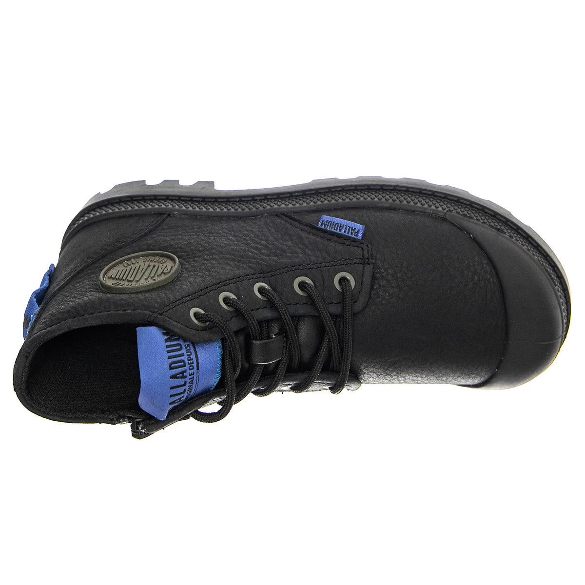 Pampa Supply  Lth Black / Black - Scarpe Stringate Profilo Alto Bambino Nere PAK58366-001-M . PALLADIUM 