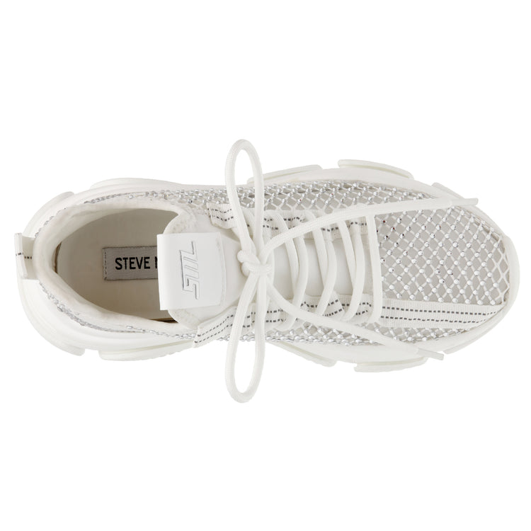 Poise White Mesh + TPU + Stones - Scarpe Stringate Profilo Basso Donna Multicolore SMPPOISE-WHT . STEVE MADDEN 