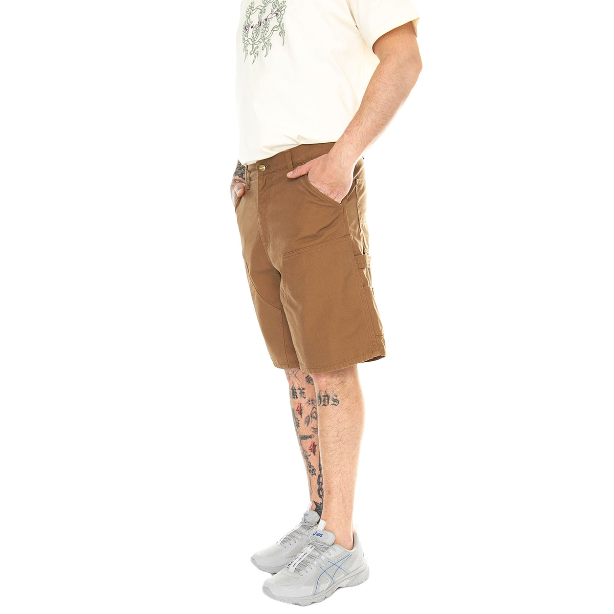 Double Knee Short Hamilton Brown /rinsed - Bermuda Uomo Marroni I033118.HZ02 . CARHARTT WIP 