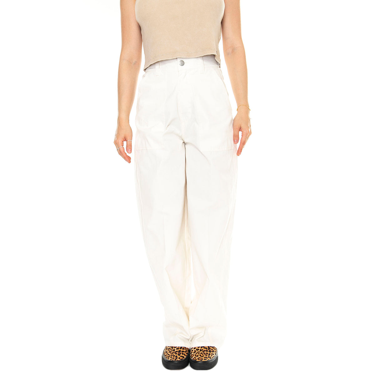 Obey Eugene Utility Pant Unbleached - Pantaloni Donna Bianchi 242020108-UBL . OBEY 