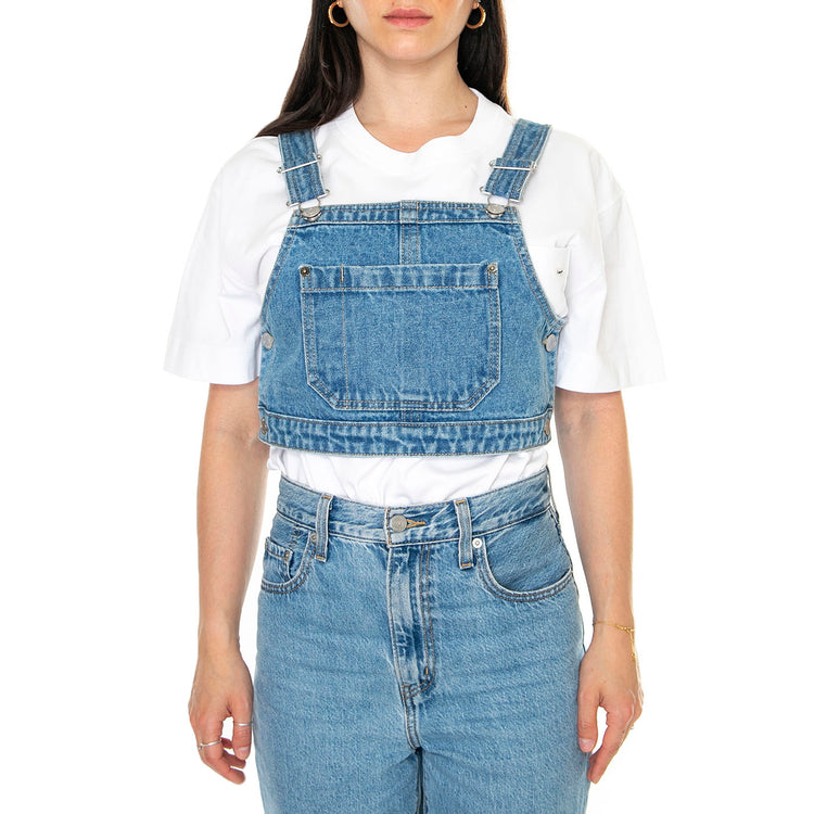 Obey Cropper Overall Denim Top Light Indigo - Top Denim Jeans Donna Blu 284050026-LIN . OBEY 