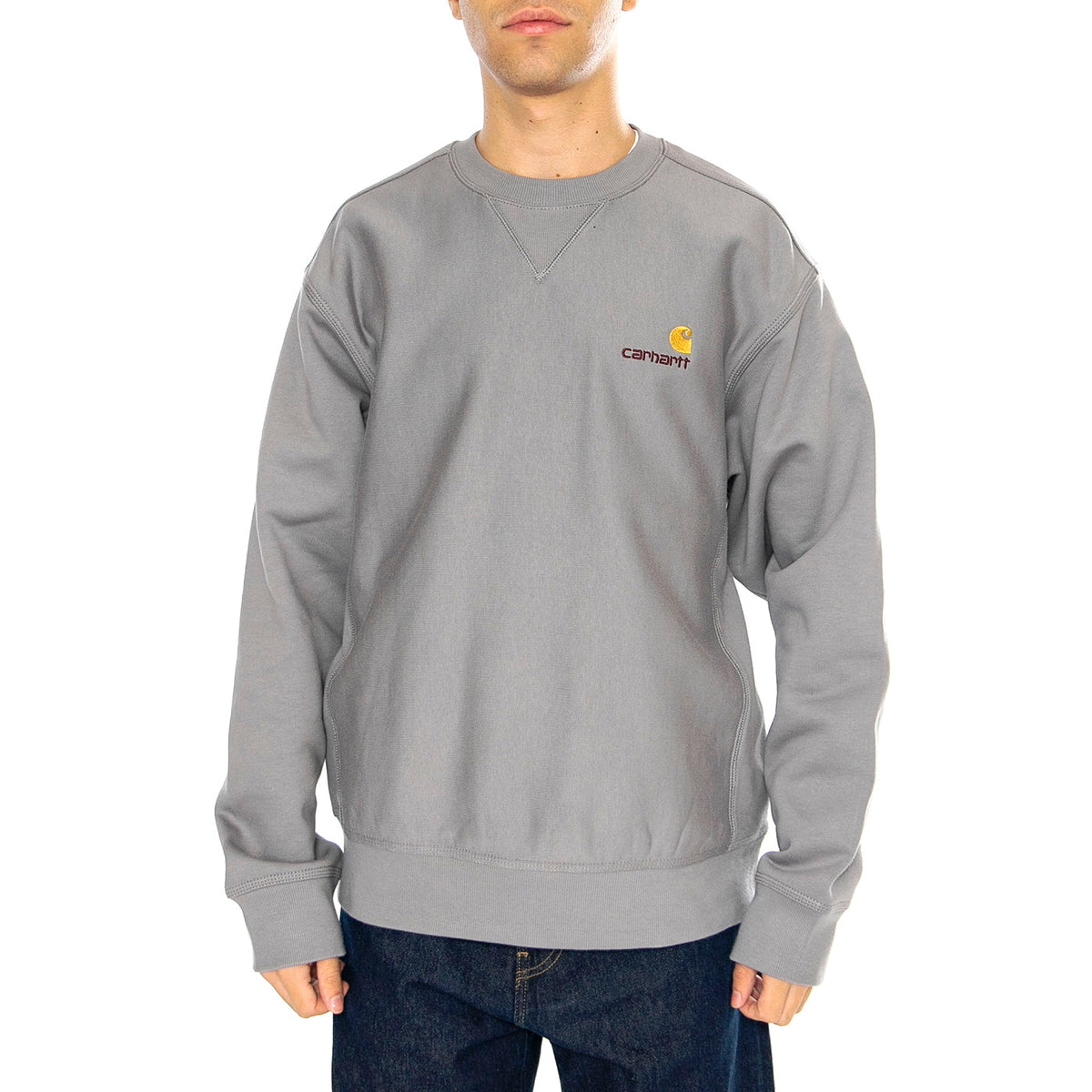 American Script Sweat Yosemite - Felpa Girocollo Uomo Grigia I025475.2LRXX . CARHARTT WIP 