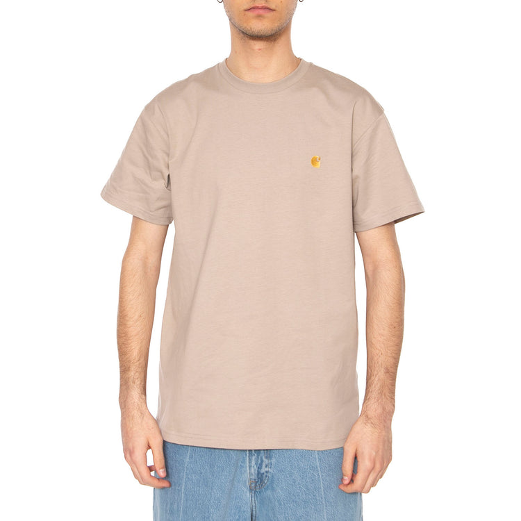 S/S Chase T-Shirt Dusky Beige / Gold - Maglietta Girocollo Uomo Beige I026391.2Q6XX . CARHARTT WIP 