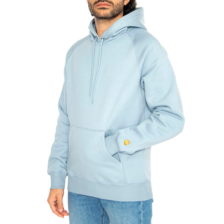 Hooded Chase Sweat Frosted Blue / Gold - Felpa con Cappuccio Uomo Blu I033661.2MYXX . CARHARTT WIP 