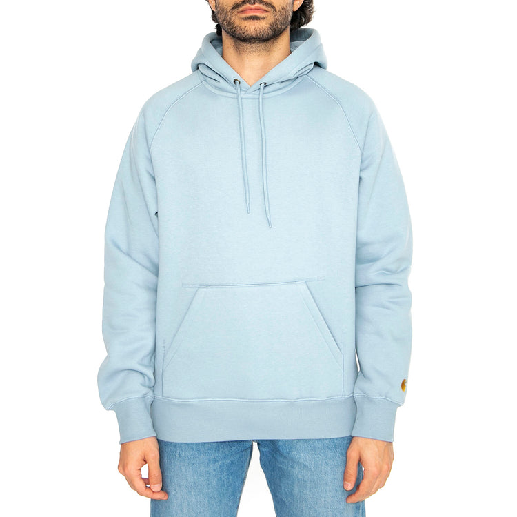 Hooded Chase Sweat Frosted Blue / Gold - Felpa con Cappuccio Uomo Blu I033661.2MYXX . CARHARTT WIP 
