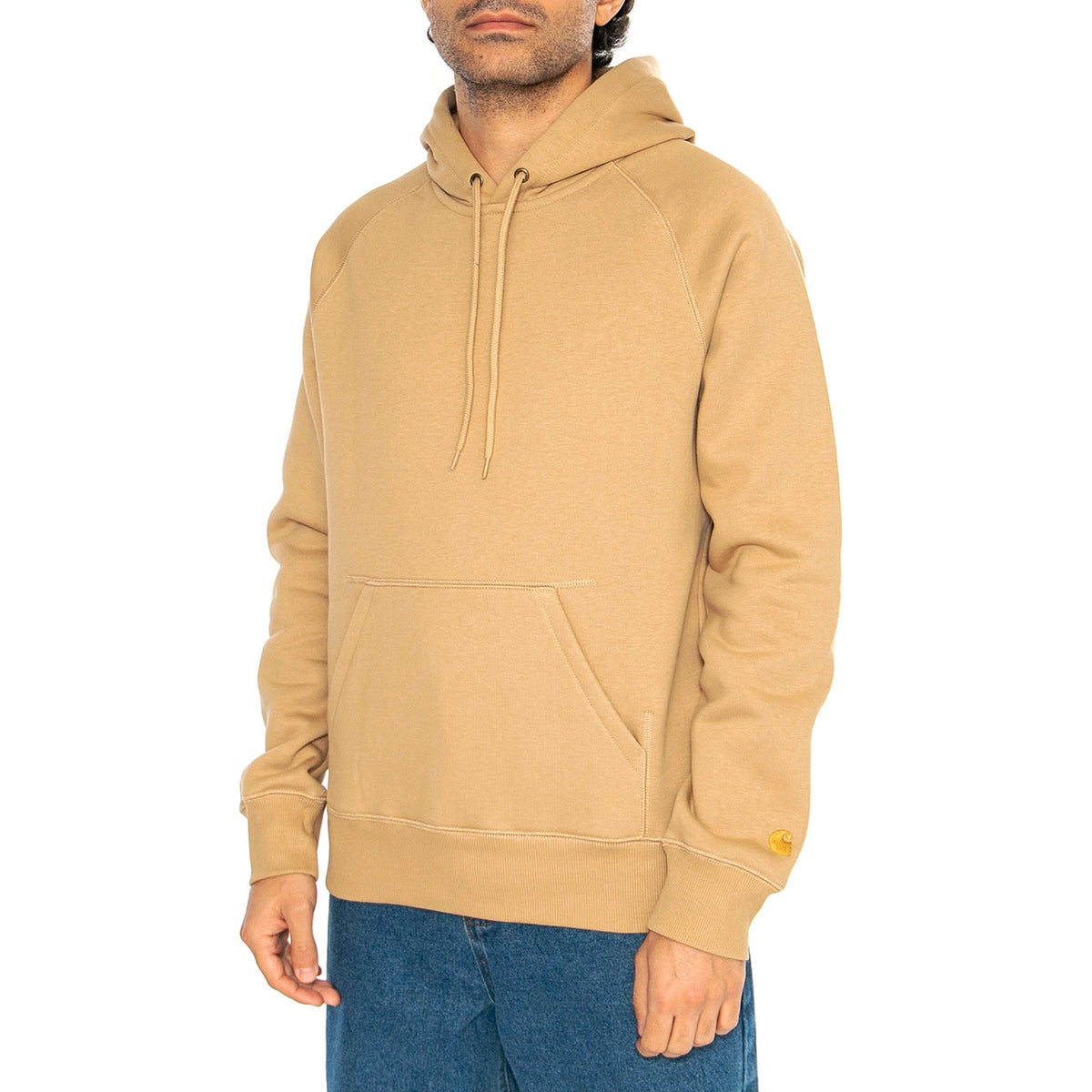 Hooded Chase Sweat Dusty H Brown / Gold - Felpa con Cappuccio Uomo Beige I033661.2N1XX . CARHARTT WIP 