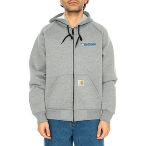 Harttronix Car-Lux Hooded Jack Dark Grey Heather / Grey - Felpa con Cappuccio e Zip Uomo Grigia I034454.2O6XX . CARHARTT WIP 