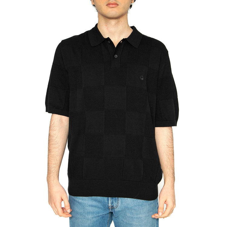 S/S Checker Polo Black - Polo Uomo Nera I034535.89XX . CARHARTT WIP 