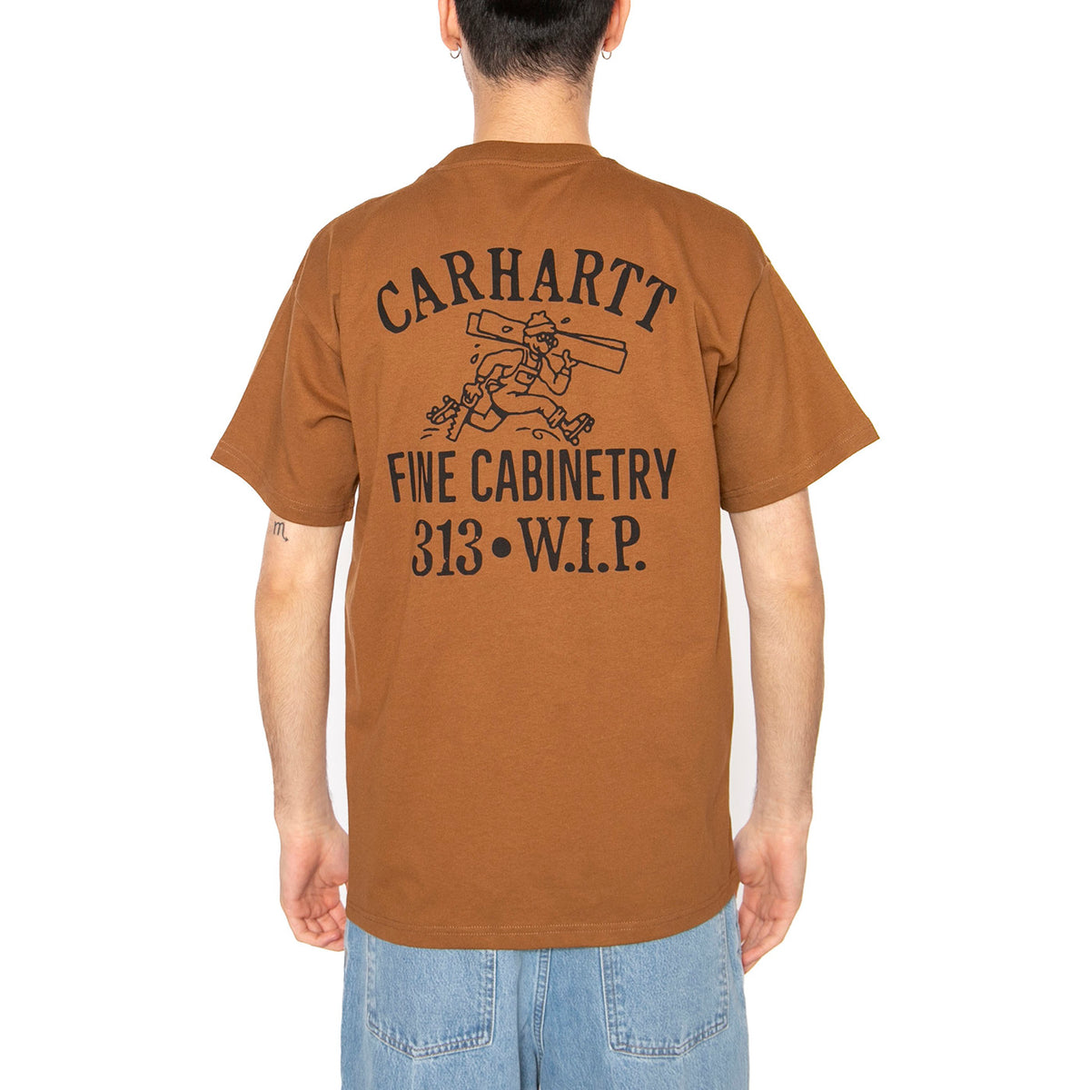 S/S Cabinetry T-Shirt Hamilton Brown / Black - Maglietta Girocollo Uomo Marrone I034779.08WXX . CARHARTT WIP 