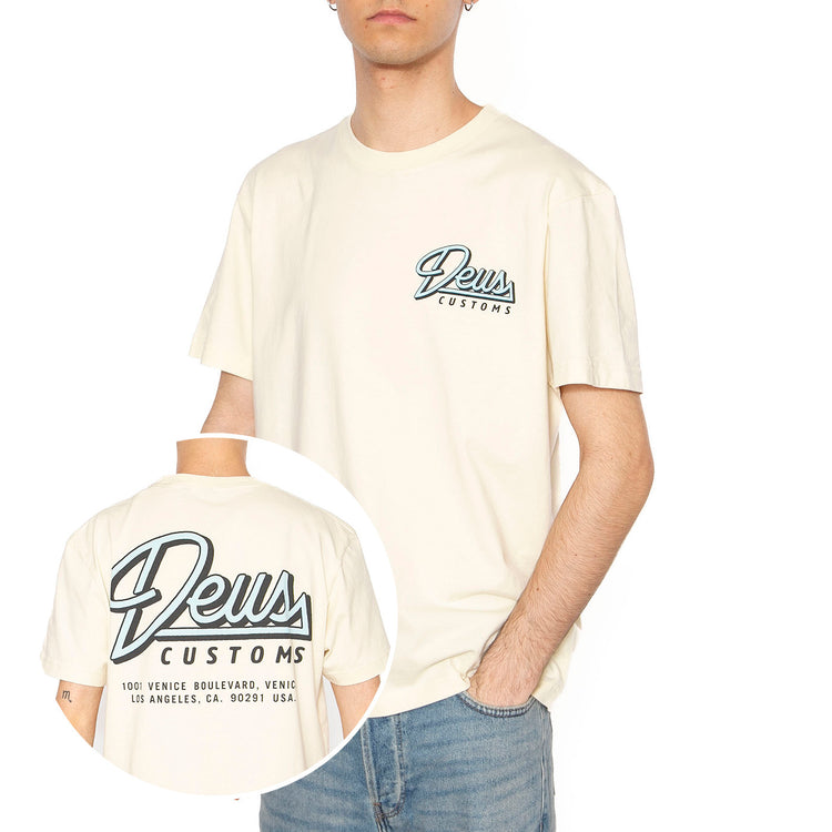 Conduit Tee Dirty White - Maglietta Girocollo Uomo Beige DMP251947A_DWH . DEUS EX MACHINA 
