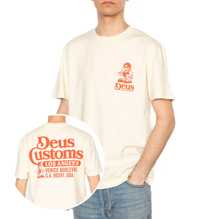 Raptor Tee Dirty White - Maglietta Girocollo Uomo Beige DMP251947B_DWH . DEUS EX MACHINA 