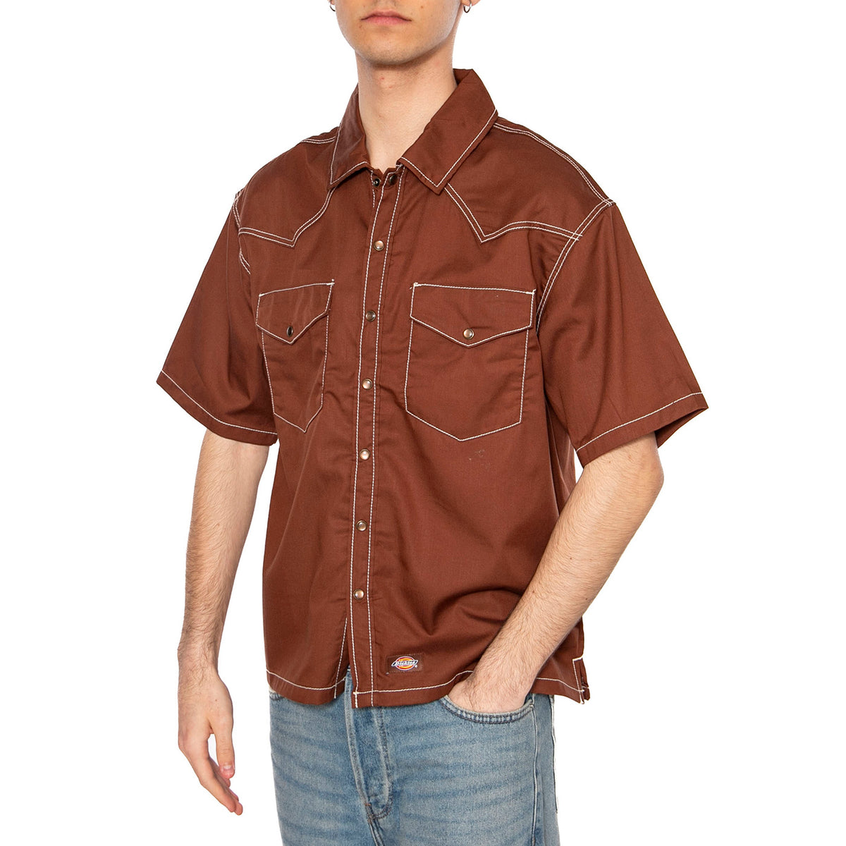 Dickies River Ranch - Camicia Maniche Corte Uomo Marrone DK0A4Z7MK471 . DICKIES 