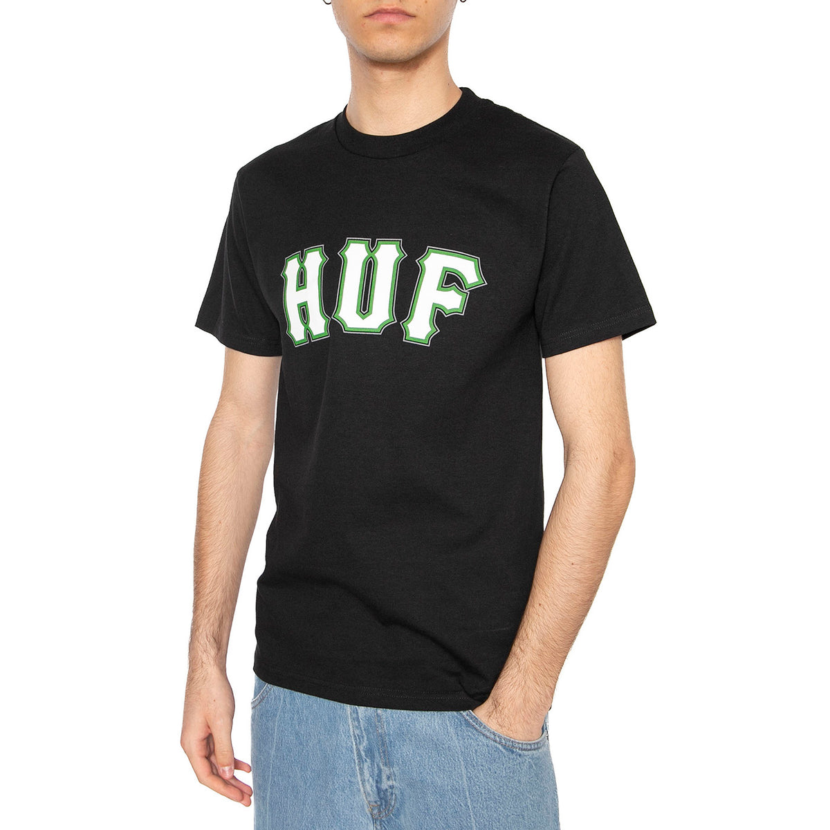 Giant S/S Tee Black - Maglietta Girocollo Uomo Nera TS02401-BLACK . HUF 