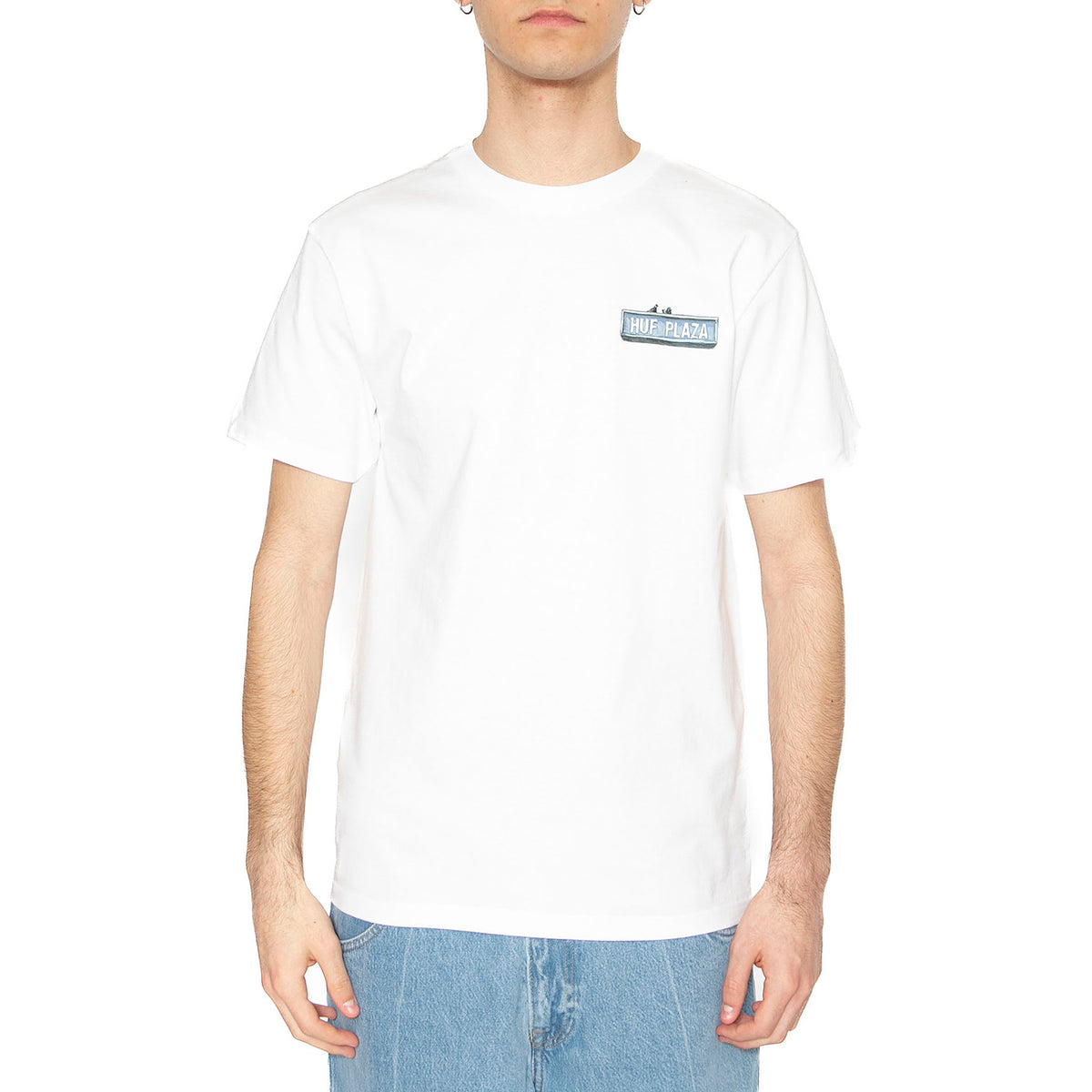 Plaza S/S Tee White - Maglietta Girocollo Uomo Bianca TS02402-WHITE . HUF 