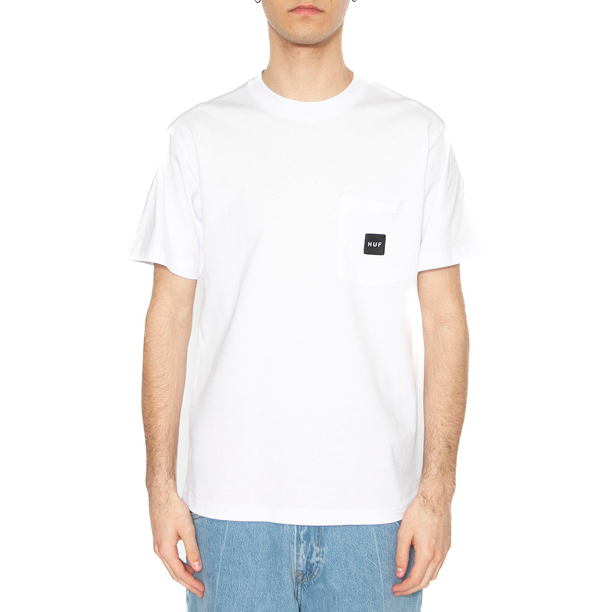 Huf Set Box Logo S/S Pocket Tee White - Maglietta Girocollo Uomo Bianca TS02419-WHITE . HUF 