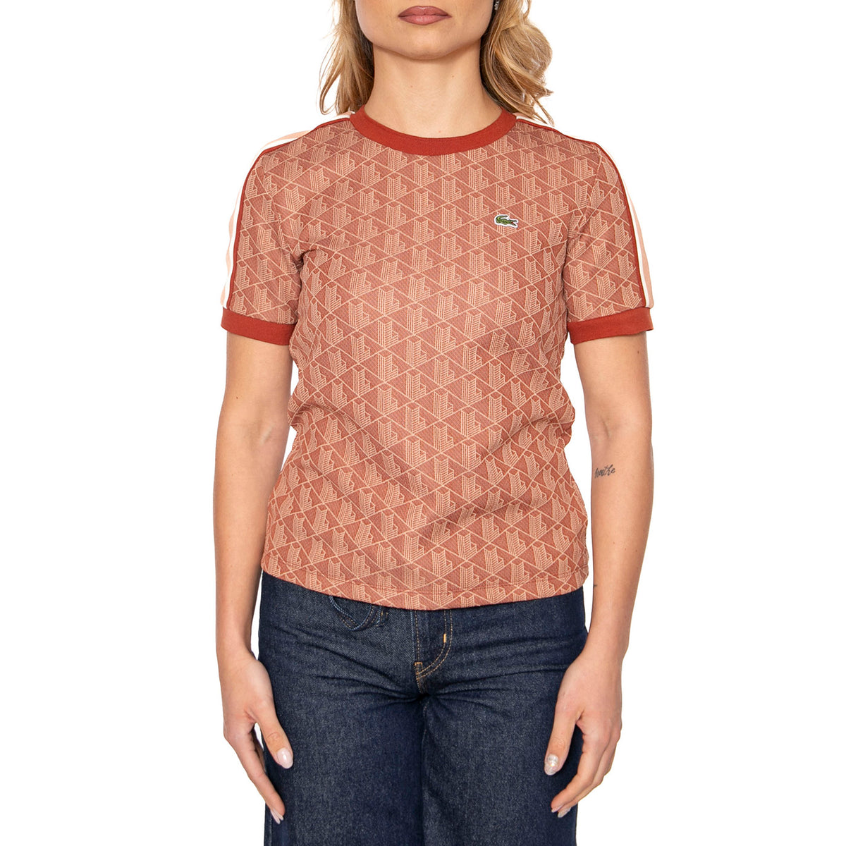 T-Shirt GTI Brown - Maglietta Girocollo Donna Marrone TF3244-GTI . LACOSTE 